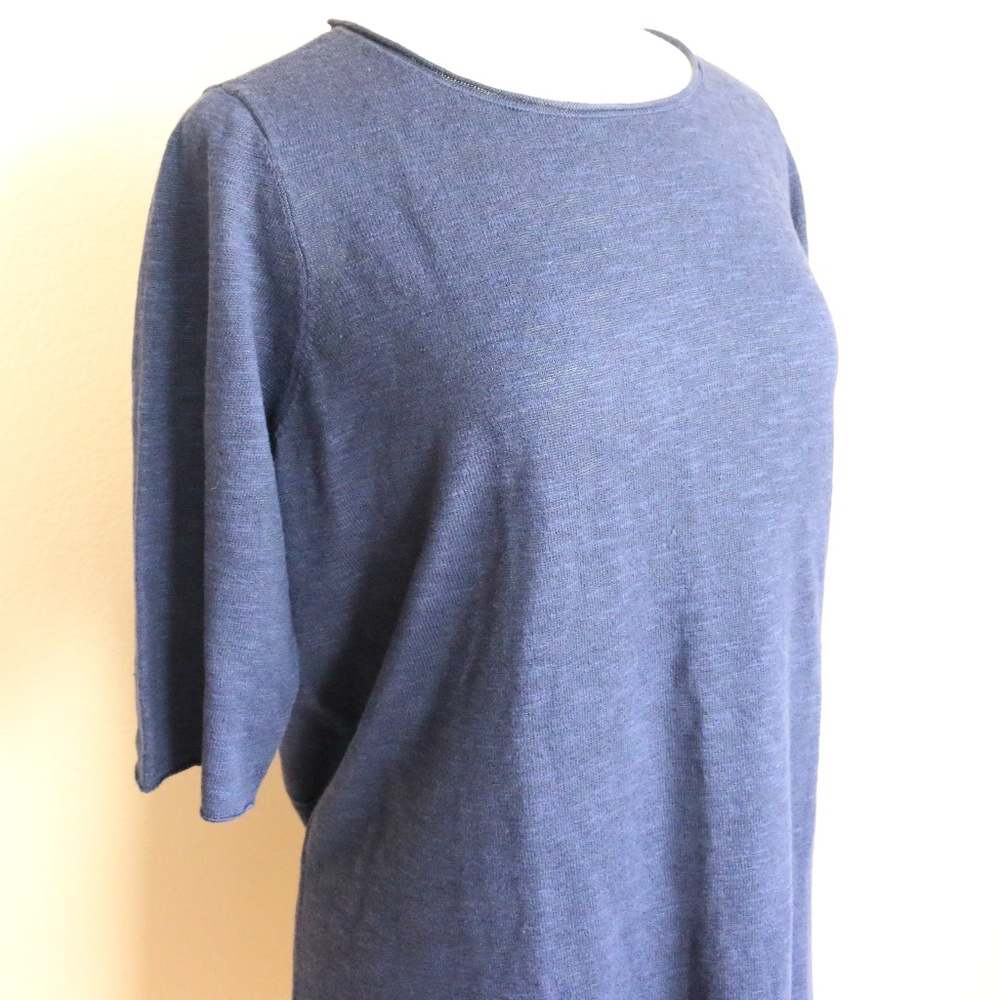 Eileen Fisher Ballet Neck Tunic Midnight Blue XL